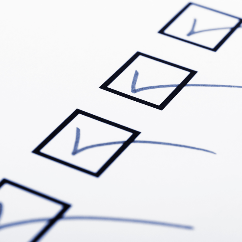 checklist boxes checklist with checks marked in blank boxes