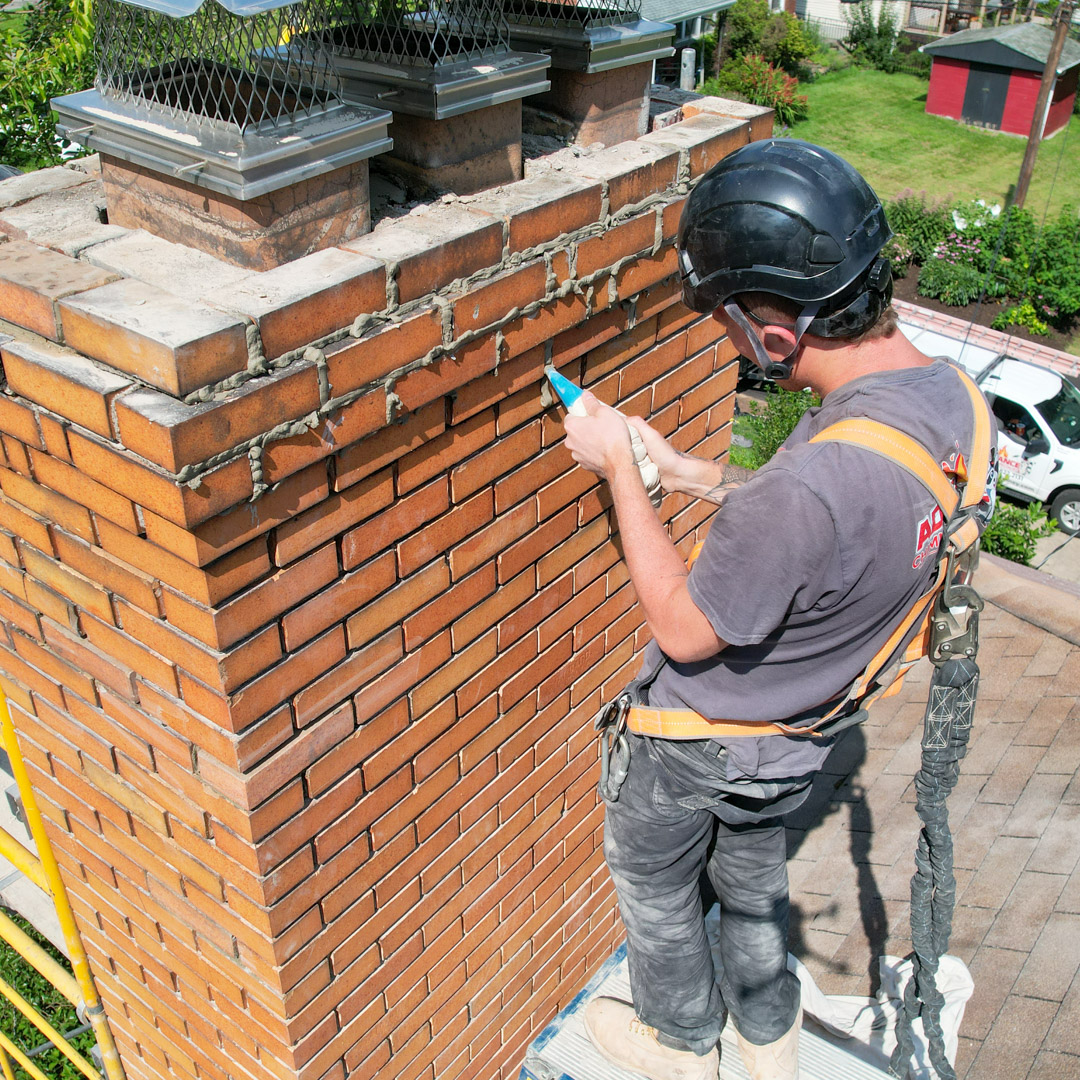 Chimney tuckpointing / repointing in Uniontown PA & Morgantown WV