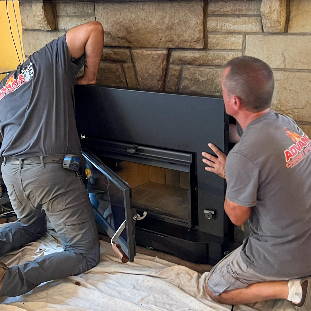 Fireplace Insert and Gas Log Set installation by Advance Chimney Sweep of Pittsburgh PA